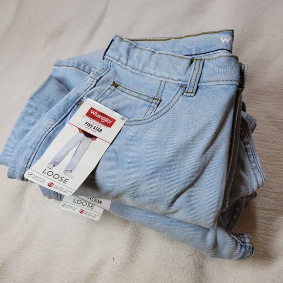 Wrangler Jeans Boys Loose Blue Sz 16 Regular Denim Pant Kid School Skater 5 Star - Picture 5 of 14